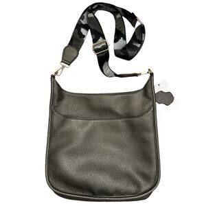 NWT Vegan Pebbled Faux Leather Bag with Adjustable Crossbody Guitar Strap